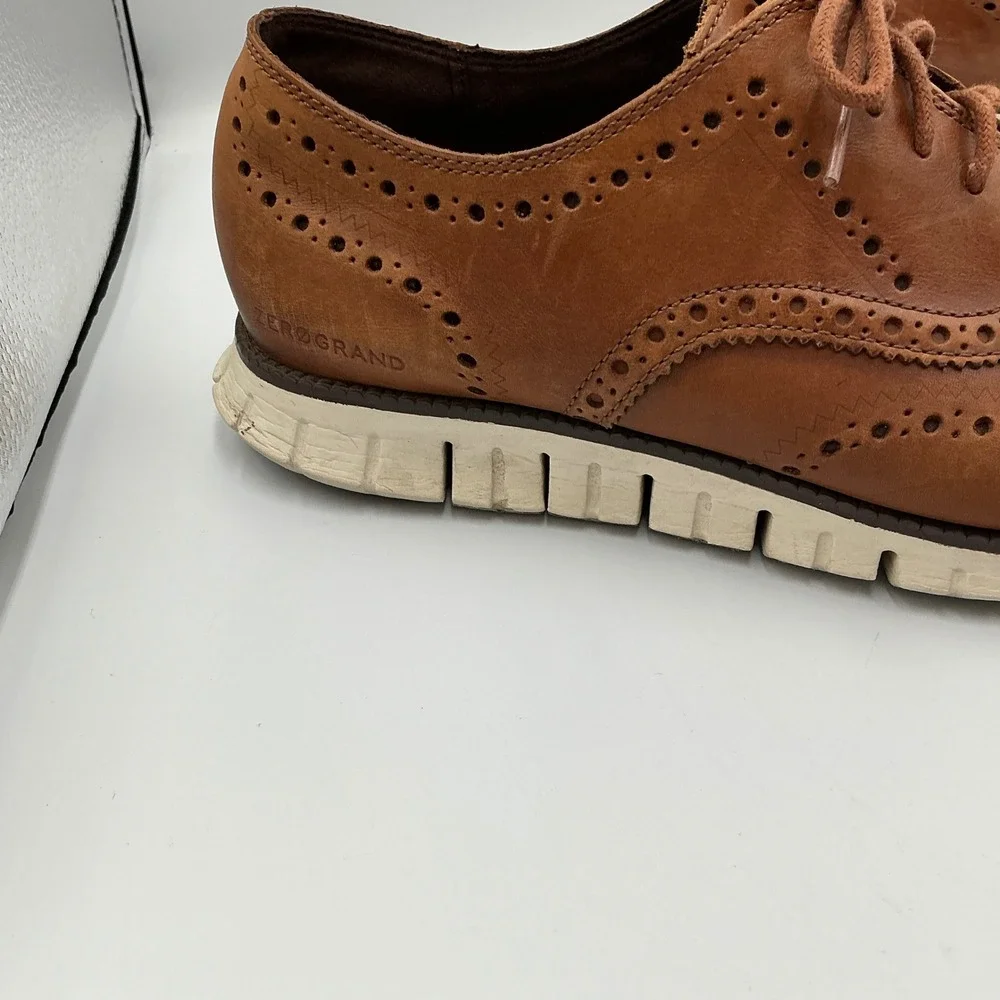 Cole Haan Zerogrand Wingtip Oxford British Tan‎ Leather Mens Shoes C23579